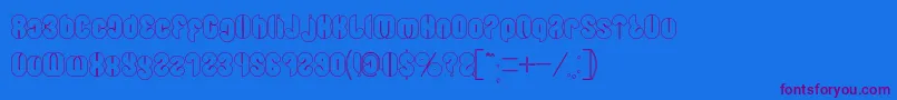 Blowing Bubble outline Font – Purple Fonts on Blue Background