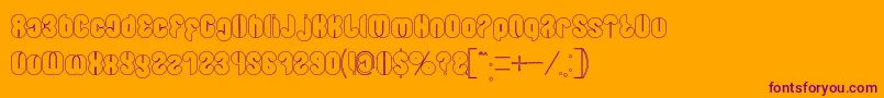 Blowing Bubble outline Font – Purple Fonts on Orange Background