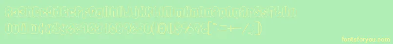 Blowing Bubble outline Font – Yellow Fonts on Green Background