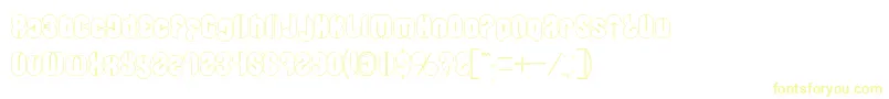 フォントBlowing Bubble outline – 白い背景に黄色の文字