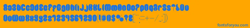 Blowing Bubble Font – Blue Fonts on Orange Background