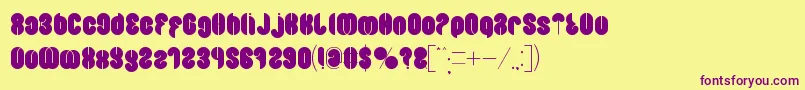Blowing Bubble Font – Purple Fonts on Yellow Background