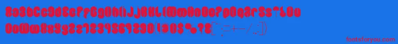 フォントBlowing Bubble – 赤い文字の青い背景