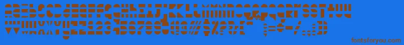 Шрифт blown out – коричневые шрифты на синем фоне