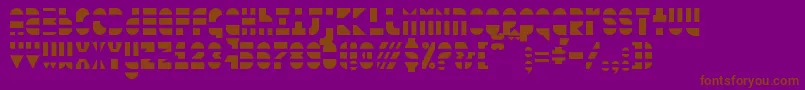 フォントblown out – 紫色の背景に茶色のフォント