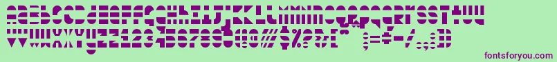 blown out Font – Purple Fonts on Green Background