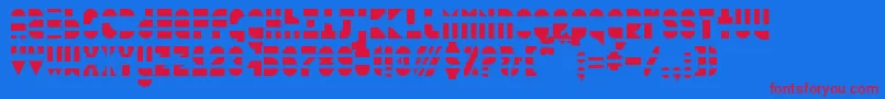 blown out Font – Red Fonts on Blue Background