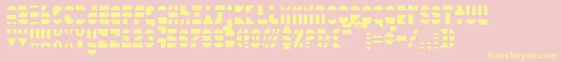 blown out-fontti – keltaiset fontit vaaleanpunaisella taustalla