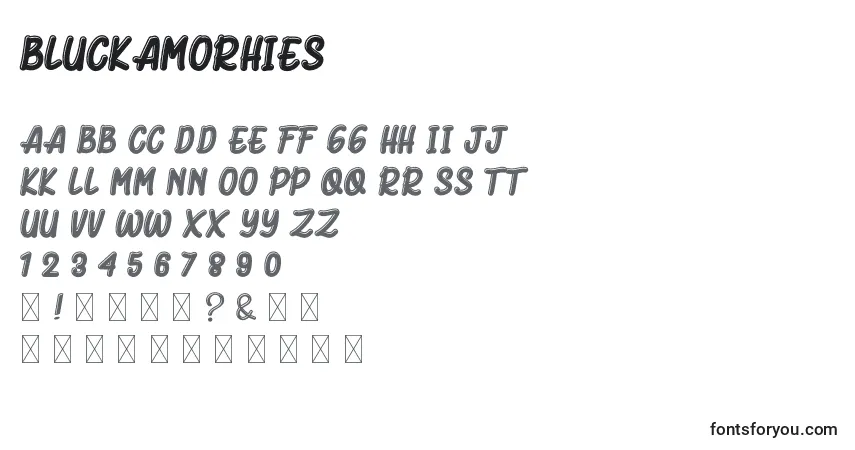 Czcionka BluckAmorhies – alfabet, cyfry, specjalne znaki
