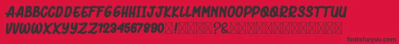 フォントBluckAmorhies – 赤い背景に黒い文字