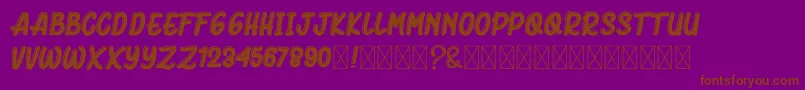 フォントBluckAmorhies – 紫色の背景に茶色のフォント