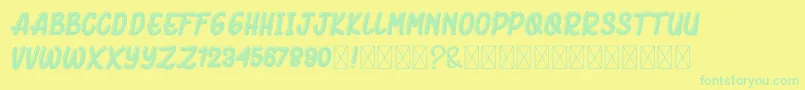 BluckAmorhies Font – Green Fonts on Yellow Background