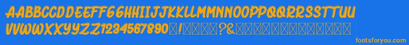 BluckAmorhies Font – Orange Fonts on Blue Background