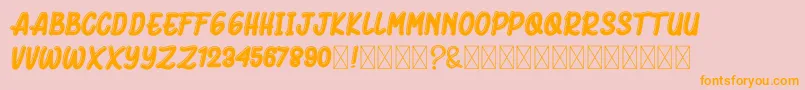 BluckAmorhies Font – Orange Fonts on Pink Background