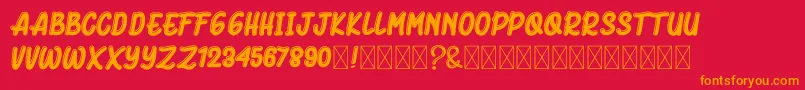 BluckAmorhies Font – Orange Fonts on Red Background