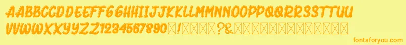 BluckAmorhies Font – Orange Fonts on Yellow Background