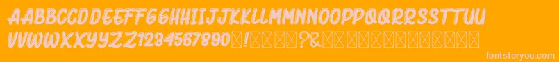 BluckAmorhies Font – Pink Fonts on Orange Background