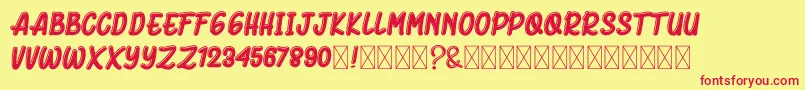 BluckAmorhies Font – Red Fonts on Yellow Background
