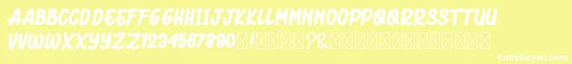 BluckAmorhies Font – White Fonts on Yellow Background