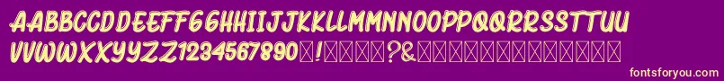 BluckAmorhies Font – Yellow Fonts on Purple Background