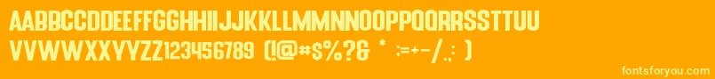 Blue Fonte Sans Font – Yellow Fonts on Orange Background