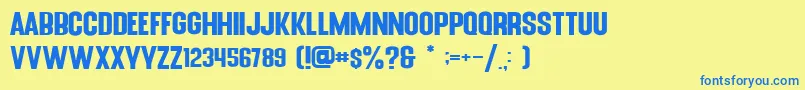 Шрифт Blue Fonte Sans – синие шрифты на жёлтом фоне