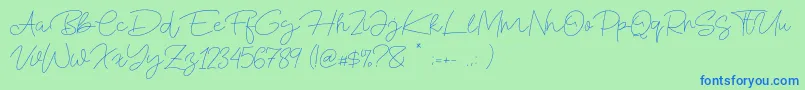 Blue Fonte Font – Blue Fonts on Green Background