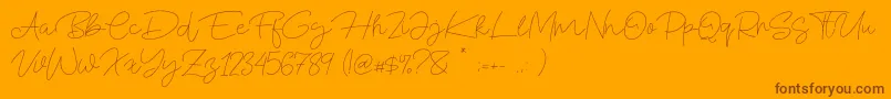 Blue Fonte Font – Brown Fonts on Orange Background