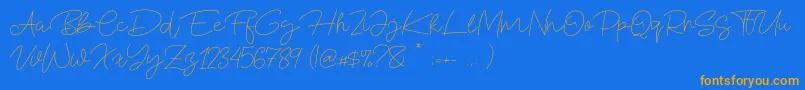 Blue Fonte Font – Orange Fonts on Blue Background