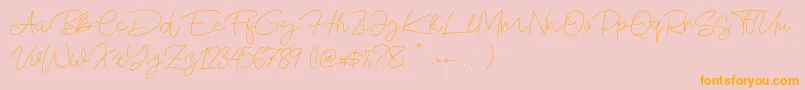 Blue Fonte Font – Orange Fonts on Pink Background