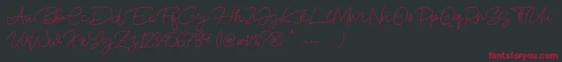 フォントBlue Fonte – 黒い背景に赤い文字