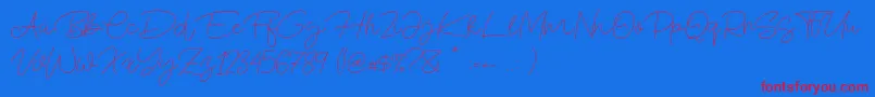 Blue Fonte Font – Red Fonts on Blue Background