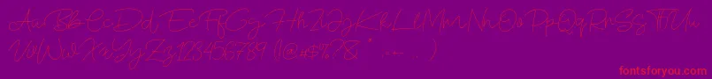 フォントBlue Fonte – 紫の背景に赤い文字