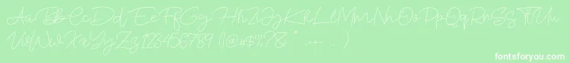 Blue Fonte Font – White Fonts on Green Background