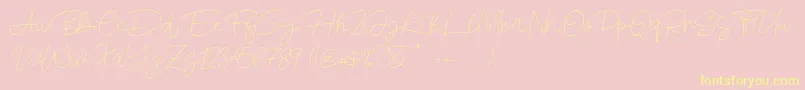 Blue Fonte Font – Yellow Fonts on Pink Background