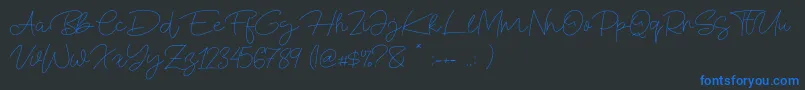 Blue Fonte-Schriftart – Blaue Schriften auf schwarzem Hintergrund