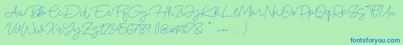 Blue Fonte Font – Blue Fonts on Green Background