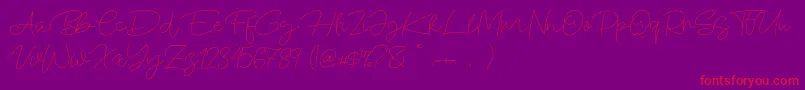 Blue Fonte Font – Red Fonts on Purple Background