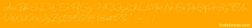 Blue Fonte Font – Yellow Fonts on Orange Background
