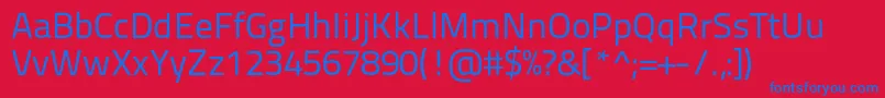 Titilliumtext22l400wt-Schriftart – Blaue Schriften auf rotem Hintergrund