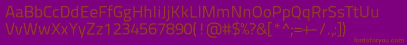 Titilliumtext22l400wt-Schriftart – Braune Schriften auf violettem Hintergrund