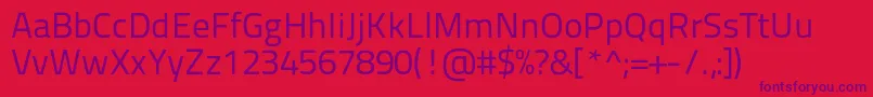 Titilliumtext22l400wt Font – Purple Fonts on Red Background