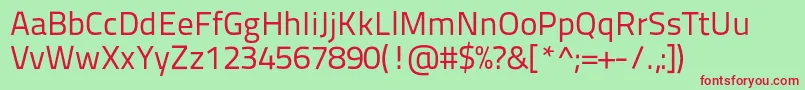 Titilliumtext22l400wt-fontti – punaiset fontit vihreällä taustalla