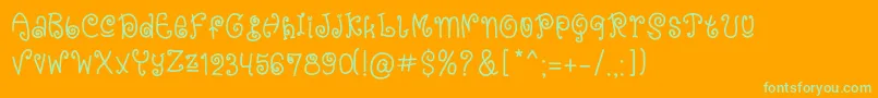 Blue Ocean Font – Green Fonts on Orange Background