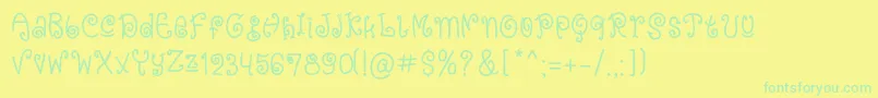 Więcej informacji o czcionce Blue Ocean Czcionka Blue Ocean – zielone czcionki na żółtym tle
