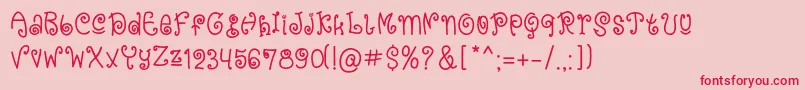 Blue Ocean Font – Red Fonts on Pink Background