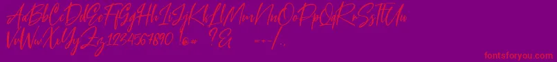 Blue Pen Font – Red Fonts on Purple Background