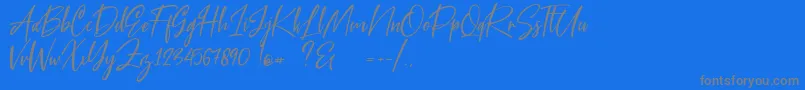 Blue Pen-Schriftart – Graue Schriften auf blauem Hintergrund