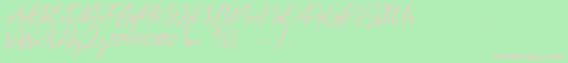 Blue Pen Font – Pink Fonts on Green Background