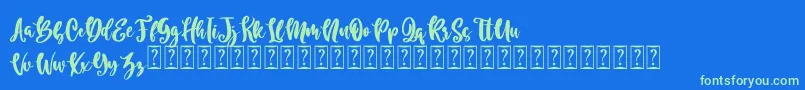 Blue Rose Free Font – Green Fonts on Blue Background